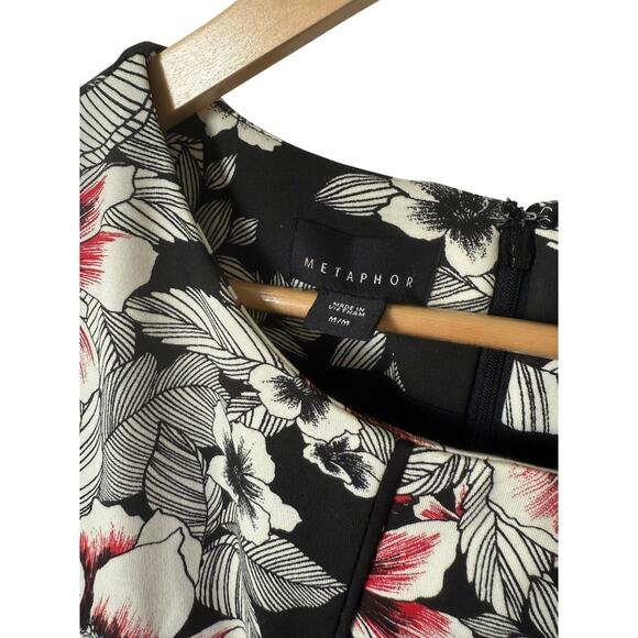 Metaphor Womens Sleeveless Pencil Dress Black White Pink Floral Medium Soft - Picture 4 of 5